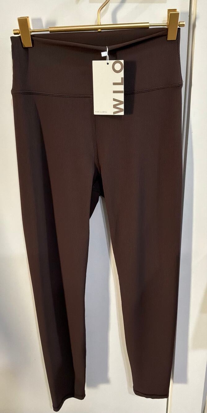 Wilo The Label Ribbed Leggings Size Medium in Chocolate Brown